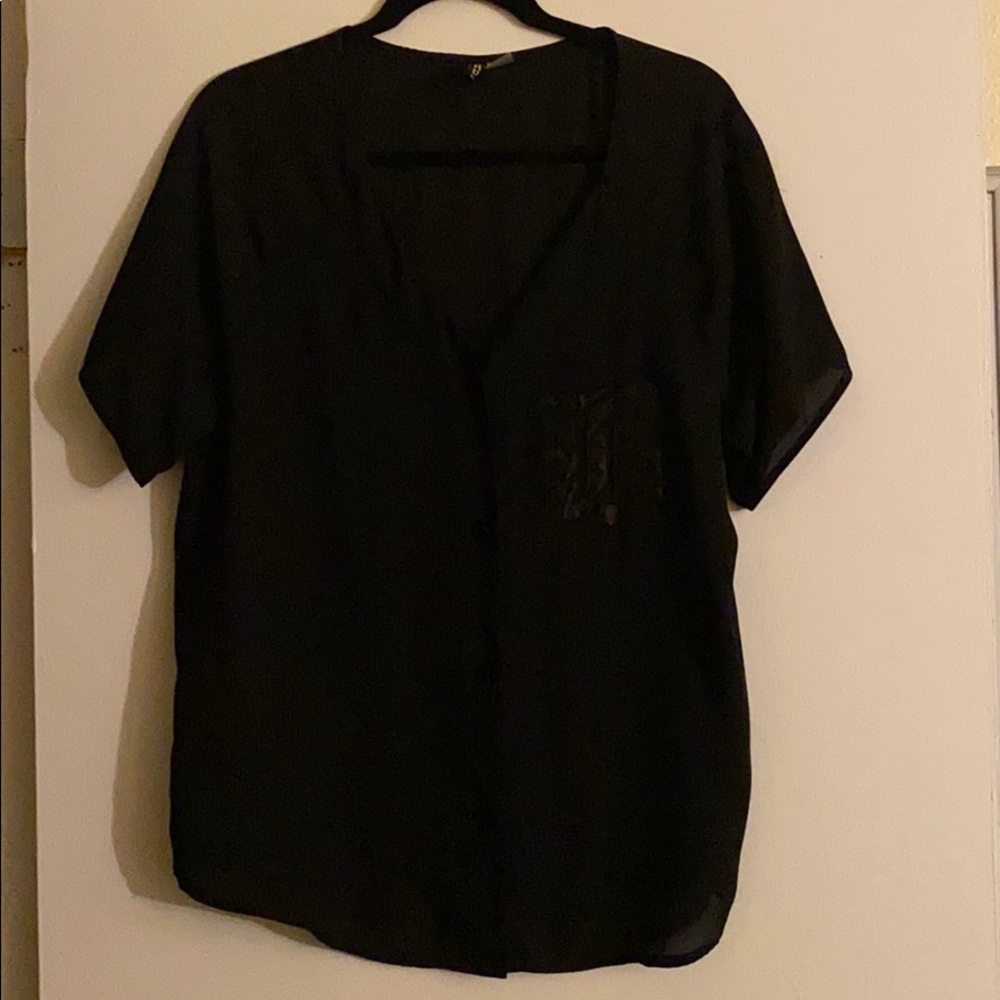 H&M Black Baseball Style Shirt